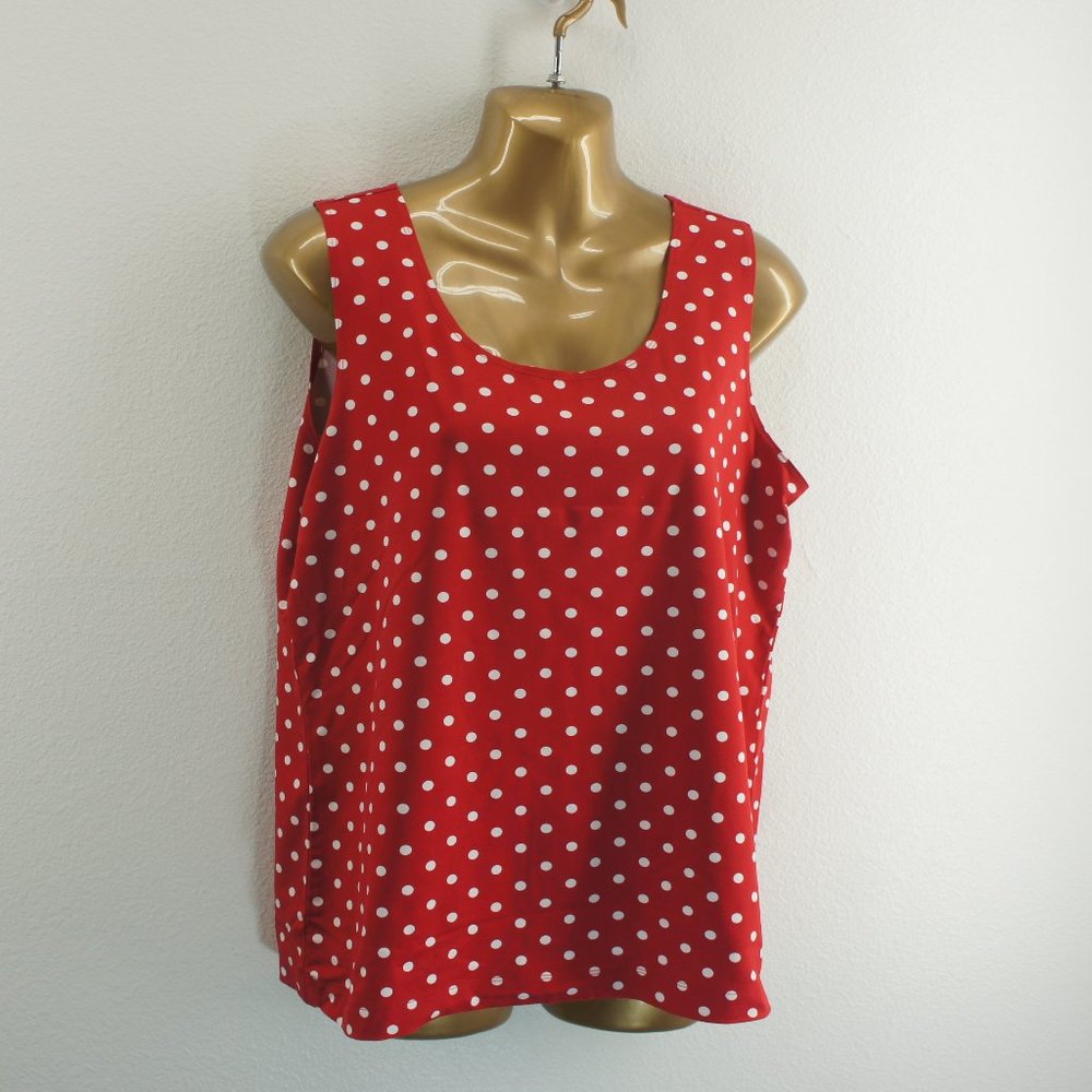 Chicos 2 pc red / navy  polka dot tank tops size 2